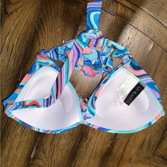 La Blanca Size 10 Colorful Swirl Women's Bikini Top - Picture 4 of 5